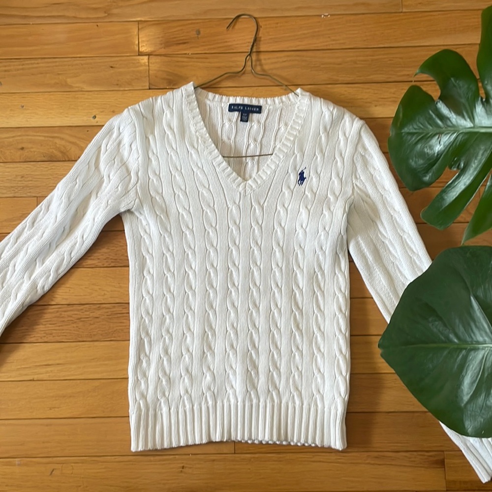 Ralph Lauren white knit sweater